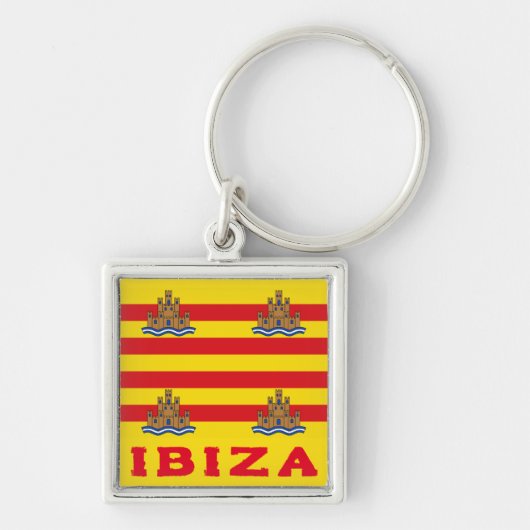 Porte-clés Drapeau d'Ibiza, ESPAGNE (Devant)