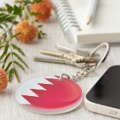 Porte-clés Drapeau d'icône ronde de Bahreïn (Devant droit)