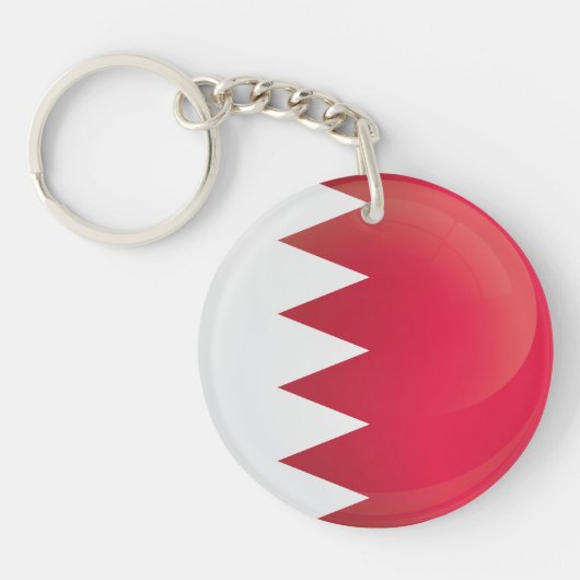 Porte-clés Drapeau d'icône ronde de Bahreïn (Devant)
