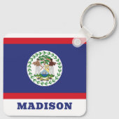 Porte-clés Drapeau du Belize (Dos)