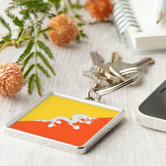 Porte-clés Drapeau du Bhoutan (Côté)