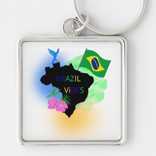 Porte-clés Drapeau du Brésil – Cadeau de voyage él (Devant)