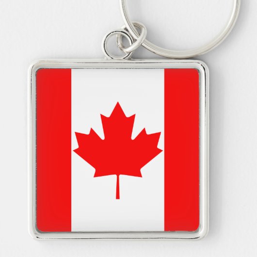 Porte-clés Drapeau du Canada à feuille d'érable rouge vif (Devant)