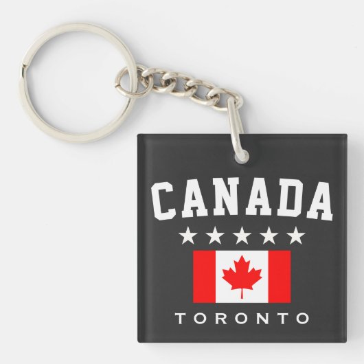 Porte-clés Drapeau du Canada Cinq Étoiles Toronto (Devant)
