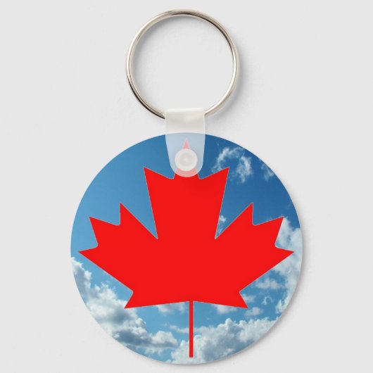 Porte-clés Drapeau du Canada et ciel bleu (Recto)