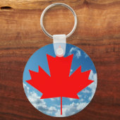 Porte-clés Drapeau du Canada et ciel bleu (Recto)