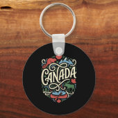 Porte-clés Drapeau du Canada feuille d'érable canadienne exté (Recto)