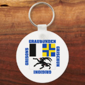 Porte-clés Drapeau du canton de Graubunden Suisse (Recto)