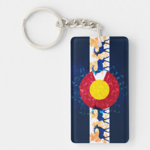 Porte-clés Drapeau du Colorado paysage d'art porte - clé