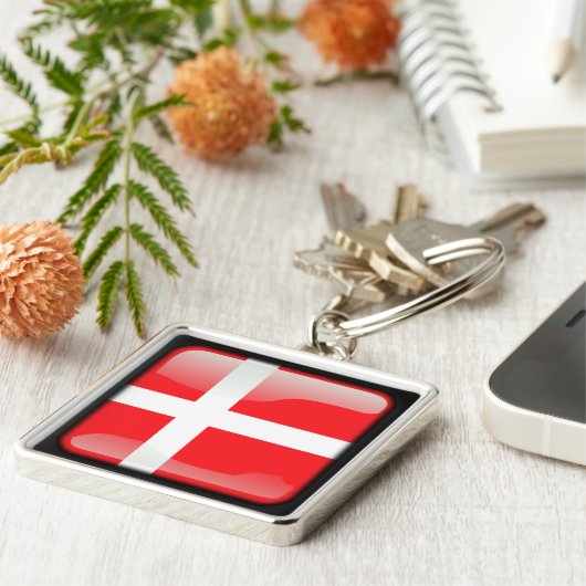 Porte-clés Drapeau du Danemark (Côté)