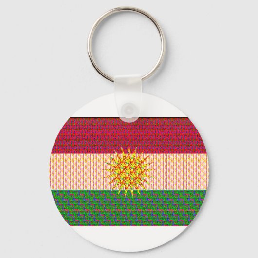 Porte-clés Drapeau du Kurdistan psychédélique (Recto)