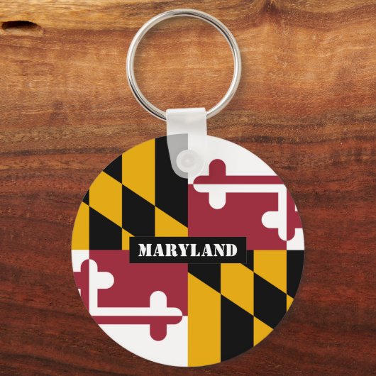 Porte-clés Drapeau du Maryland & vacances du Maryland, patrio (Recto)