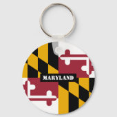 Porte-clés Drapeau du Maryland & vacances du Maryland, patrio (Verso)