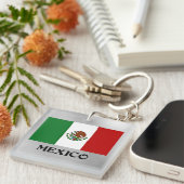 Porte-clés Drapeau du Mexique, design populaire (Devant Droit)