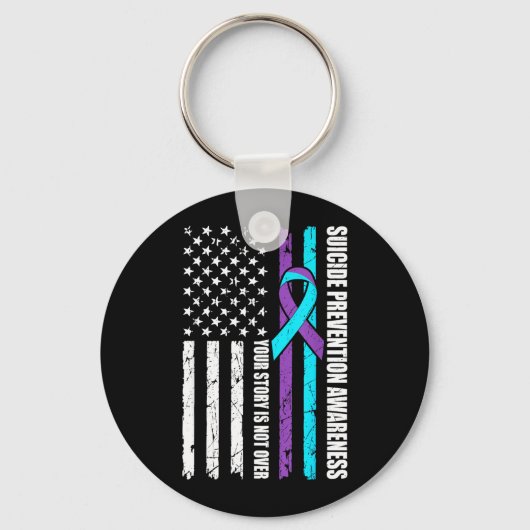 Porte-clés Drapeau du Mois de la sensibilisation à la prévent (Recto)