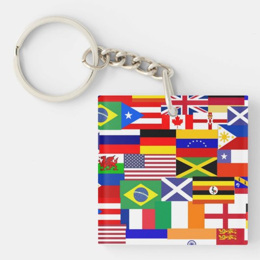Porte-clés Drapeau du monde collage (Devant)