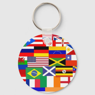 Porte-clés Drapeau du monde collage