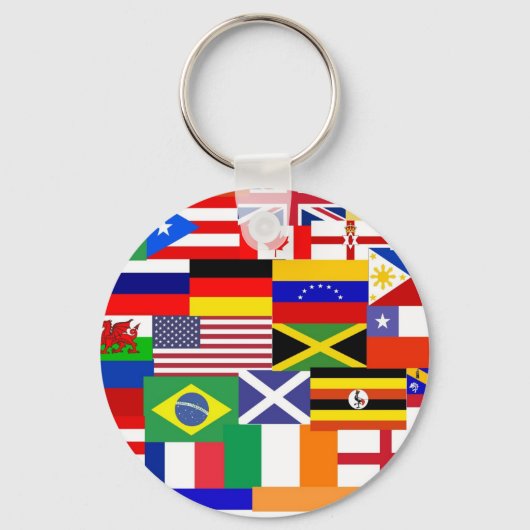 Porte-clés Drapeau du monde collage (Recto)
