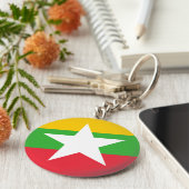 Porte-clés Drapeau du Myanmar (Côté)