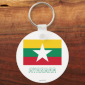Porte-clés Drapeau du Myanmar avec nom (Recto)