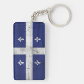 Porte-clés Drapeau du Québec style grunge érodé (Dos)