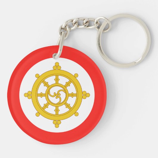 Porte-clés Drapeau du royaume de Sikkim (Dos)