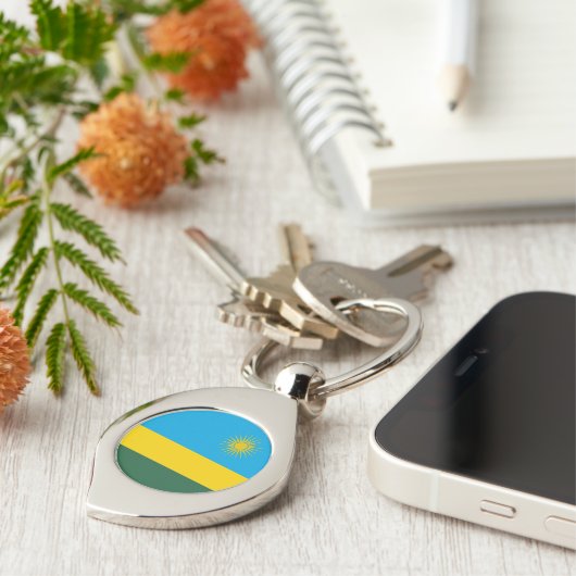 Porte-clés Drapeau du Rwanda (Côté )