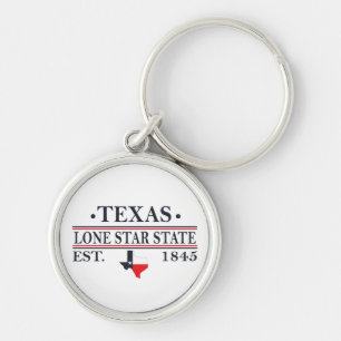 Porte-clés Drapeau du Texas carte l'état étoile solitaire