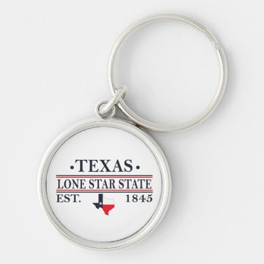 Porte-clés Drapeau du Texas carte l'état étoile solitaire (Devant)
