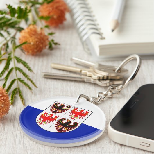 Porte-clés Drapeau du Trentin-Haut-Adige (Italie) (Devant Droit)