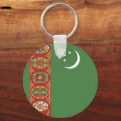 Porte-clés Drapeau du Turkménistan (Verso)