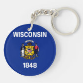 Porte-clés Drapeau du Wisconsin (Dos)