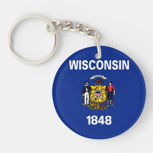 Porte-clés Drapeau du Wisconsin (Devant)