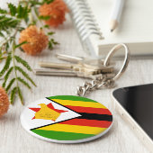 Porte-clés Drapeau du Zimbabwe (Côté)