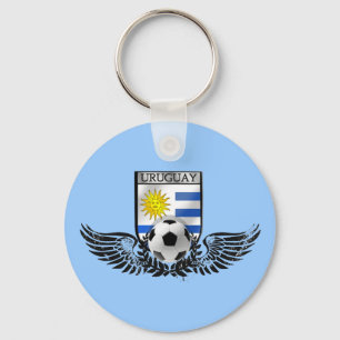 Porte-clés Drapeau d'Uruguayan d'emblème du football du