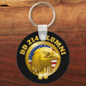 Porte-clés Drapeau Eagle Gold Emblem USA | DD 214 (Verso)