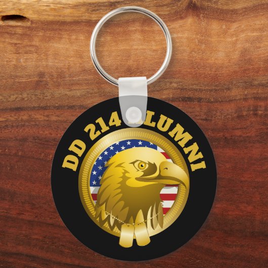 Porte-clés Drapeau Eagle Gold Emblem USA | DD 214 (Verso)