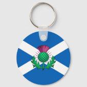 Porte-clés Drapeau écossais avec chardon superposé (Recto)