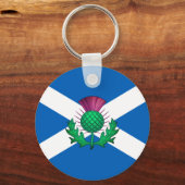 Porte-clés Drapeau écossais avec chardon superposé (Recto)