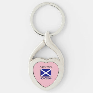 Porte-clés Drapeau écossais Écosse Personnalisation noire