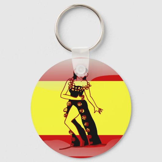 Porte-clés drapeau espagnol brillant (Recto)