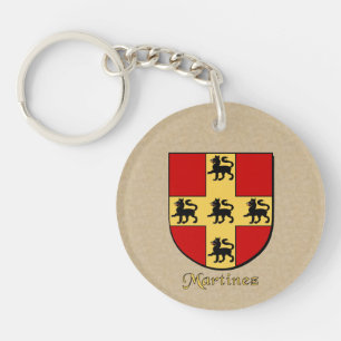 Porte-clés Drapeau espagnol et Bouclier historique de Martine