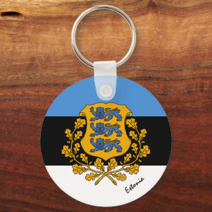 Porte-clés Drapeau estonien, emblème & Estonie vacances / spo
