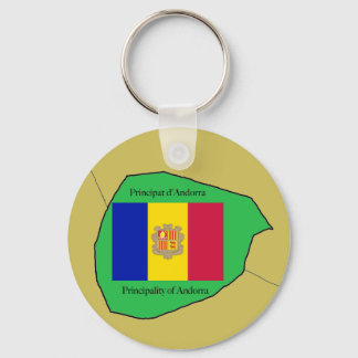 Porte-clés Drapeau et carte d'Andorre