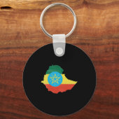 Porte-clés Drapeau et carte de l'Éthiopie (Recto)