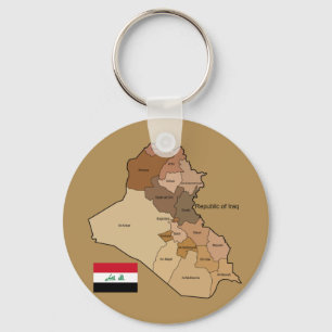 Porte-clés Drapeau et carte de l'Irak
