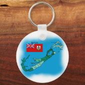 Porte-clés Drapeau et carte des Bermudes (Recto)