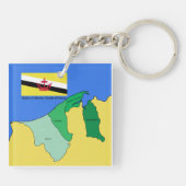 Porte-clés Drapeau et carte du Brunei (Dos)