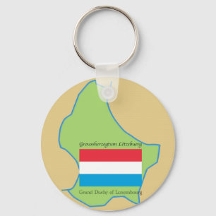 Porte-clés Drapeau et carte du Luxembourg