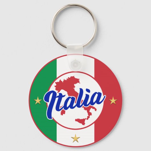 Porte-clés Drapeau et carte Italia (Recto)